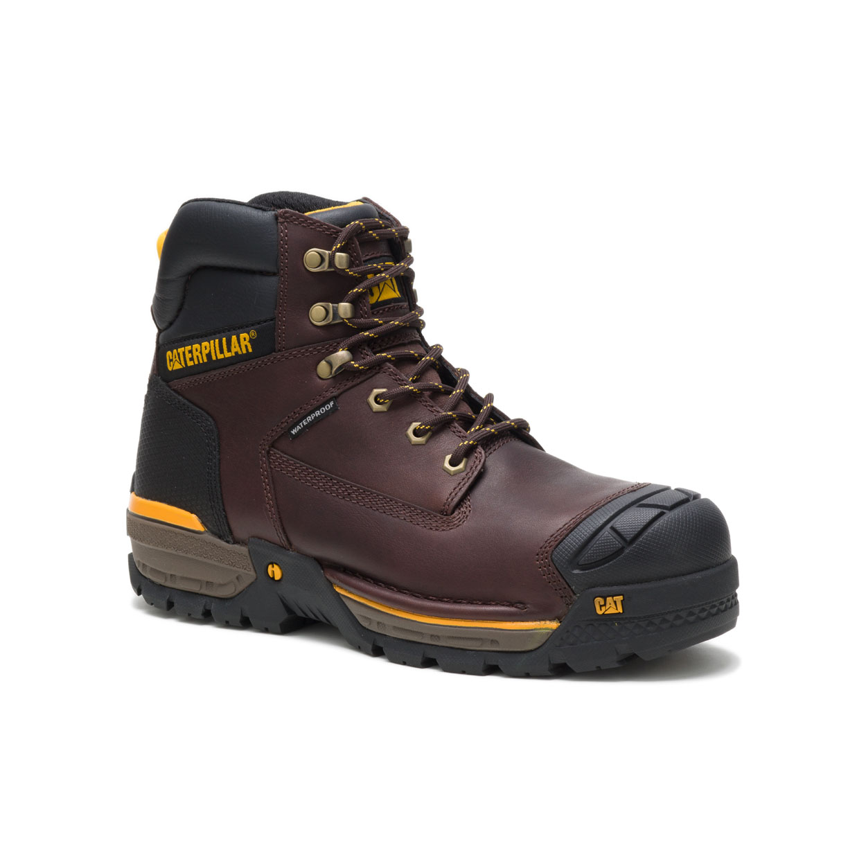 Caterpillar Excavator - Mens Safety Boots - Brown - NZ (492MDSBGH)